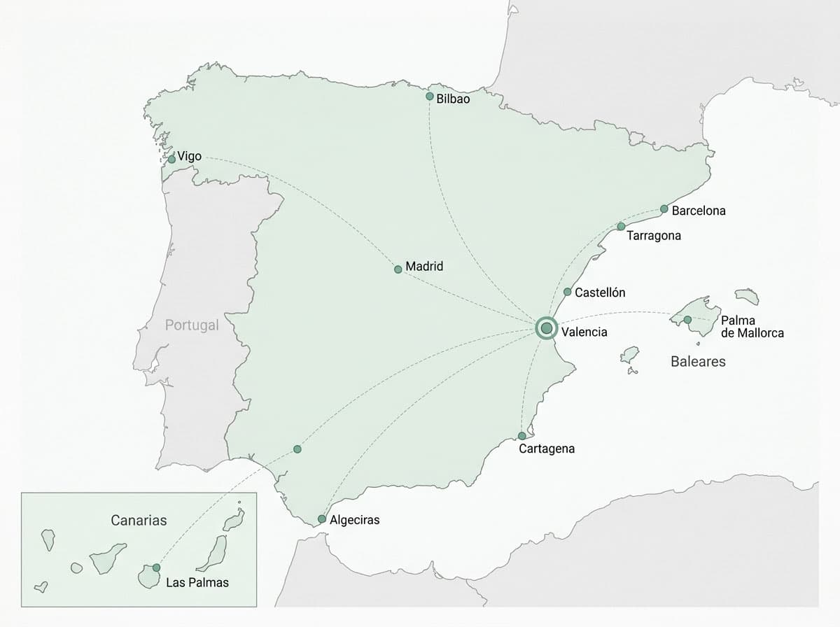 Movilpaq Levante — cobertura portuaria España